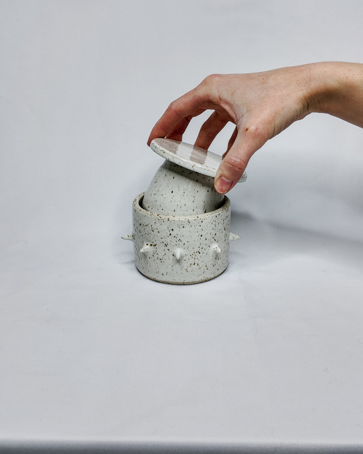 Speckled french butter crock (2nd)