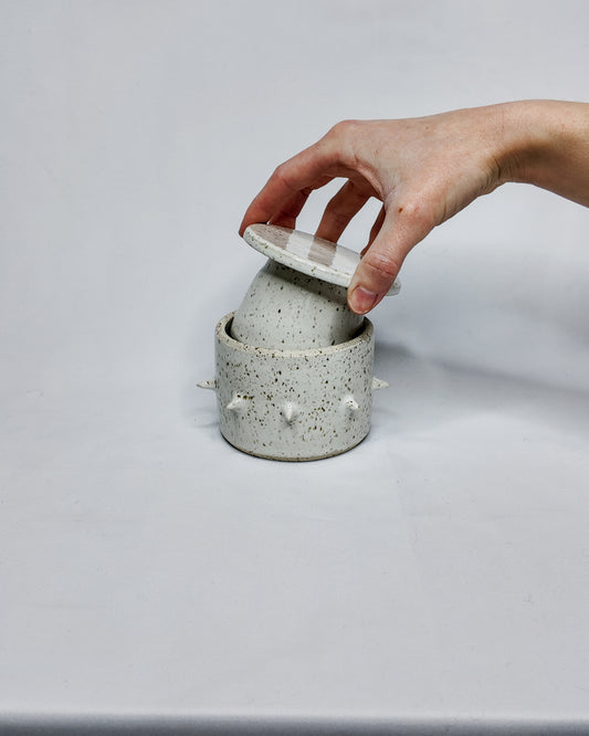 Speckled french butter crock (2nd)