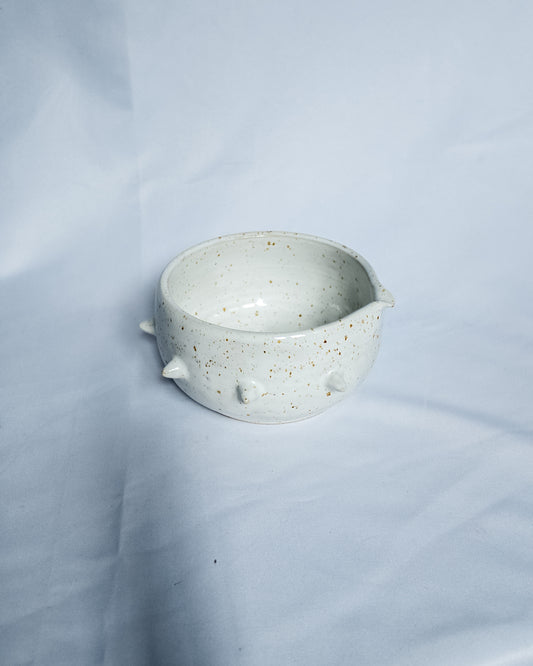 Speckled spiky matcha bowl