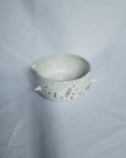 Speckled spiky matcha bowl