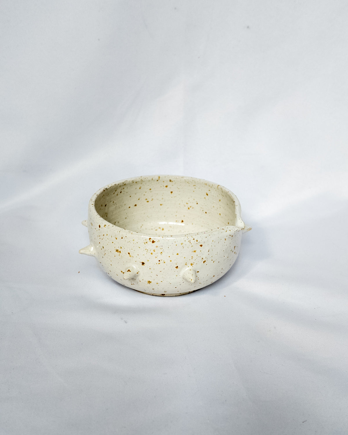 Speckled spiky matcha bowl