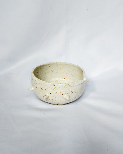 Speckled spiky matcha bowl