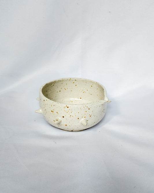 Speckled spiky matcha bowl