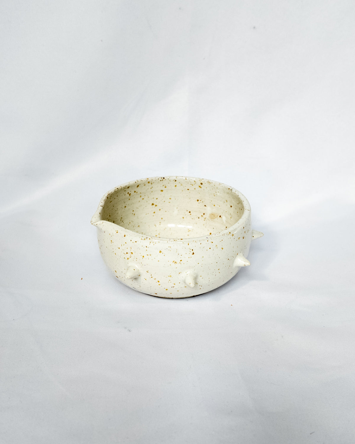Speckled spiky matcha bowl