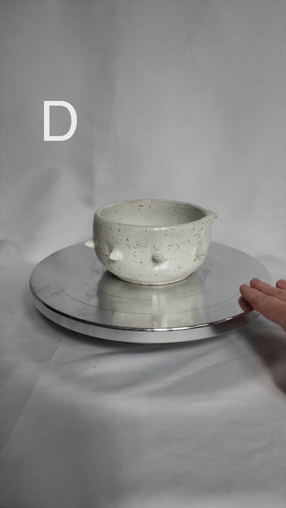 Speckled spiky matcha bowl