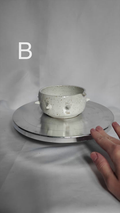 Speckled spiky matcha bowl